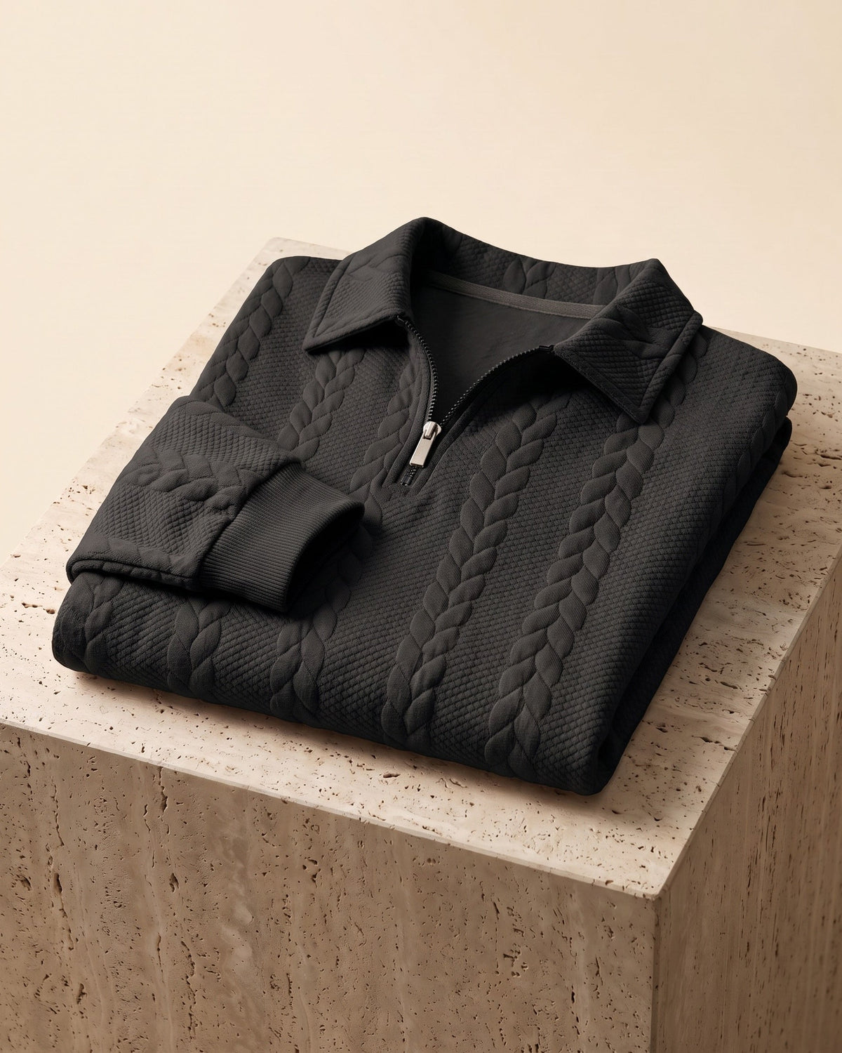 Rinaldo Cable-Jacquard Quarter-Zip
